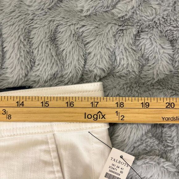 Talbots Jeans Women 12 White Modern Flare Leg Stretch Denim High Rise Retro Boho - Picture 6 of 8
